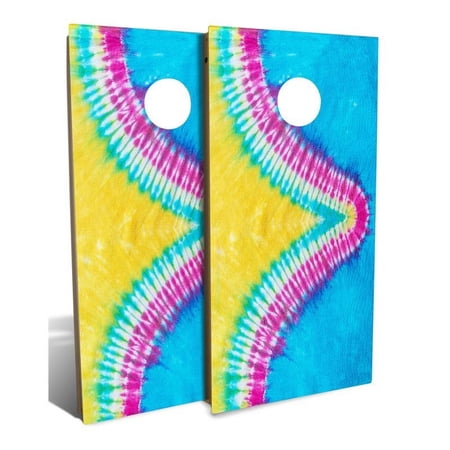 Slick Woody's Backyard Tie-Dye Wave Cornhole Board Set in Multi-Color (8 Bags)