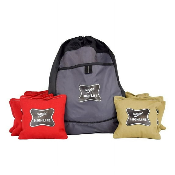 Slick Woody's Miller High Life Corn Filled Cornhole Bags Set and Carrying Bag - N/A