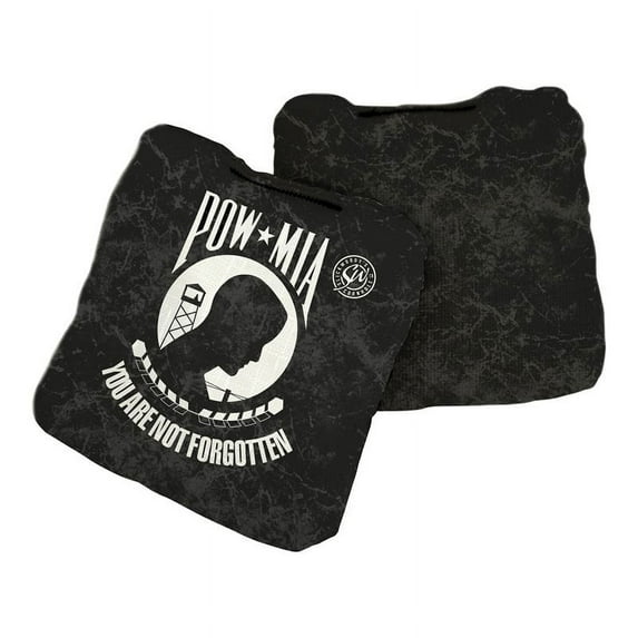Slick Woody's POW Fabric Pro Cornhole Bags in Black and White
