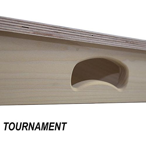 Slick Woody's Professional-Grade Cornhole Boards - 4'x2' Solid Wood Regulation Woodgrain Bean Bag Toss Game with 8 Resin Filled Bags