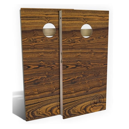Slick Woody's Regulation Bocote Wood Cornhole Board Set in Brown (8 Bags)