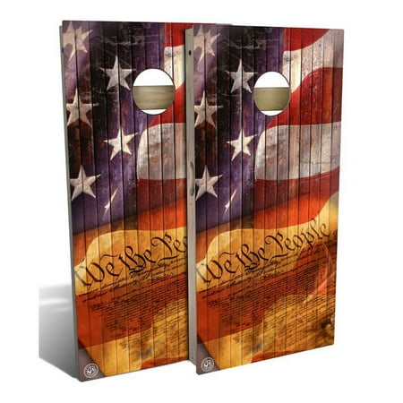 Slick Woody's Regulation Cornhole Board Bean Bag Game Set, We The People