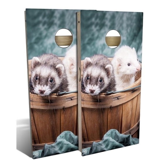 Slick Woody's Regulation Ferret Wood Cornhole Set in Multi-Color (8 Bags)