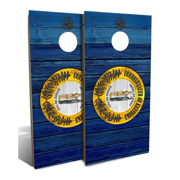 Slick Woody's Backyard Kentucky State Flag Cornhole Board Set in Multi-Color