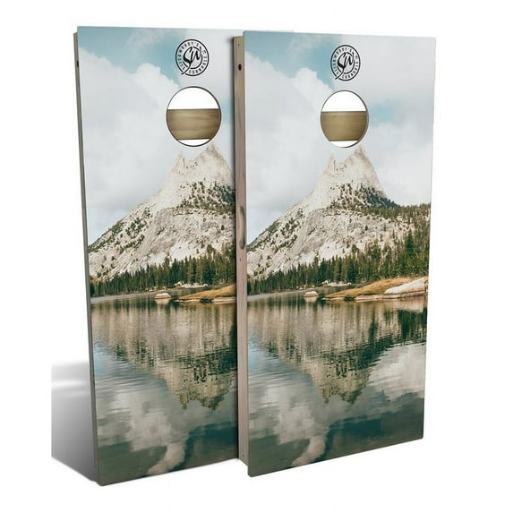 Slick Woody's Regulation Mountain Lake Cornhole Board Set in Multi-Color (8 Bag)