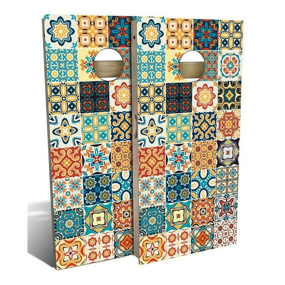 Slick Woody's Regulation Multi Tile Cornhole Board Set in Multi-Color (8 Bags)