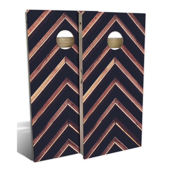 Slick Woody's Regulation Rustic Angled Cornhole Board Set in Multi-Color (8 Bag)
