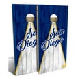 thumbnail image 1 of Slick Woody's Regulation San Diego Retro Triangle Cornhole Board Set in Blue, 1 of 2