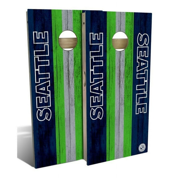Slick Woody's Regulation Seattle Football Cornhole Board Set in Multi-Color