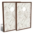 thumbnail image 1 of Slick Woody's Tailgate Chevron Cornhole Board Set in Rustic White (8 Bags), 1 of 2