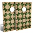 thumbnail image 1 of Slick Woody's Tailgate Christmas Stars Cornhole Board Set with 8 Bags in Green, 1 of 2
