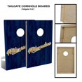 thumbnail image 1 of Slick Woody's Tailgate Milwaukee Solid Wood Cornhole Board Set in Blue, 1 of 1