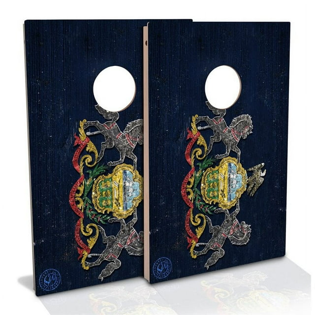 Slick Woody's Tailgate Pennsylvania State Flag Cornhole Board Set in Blue