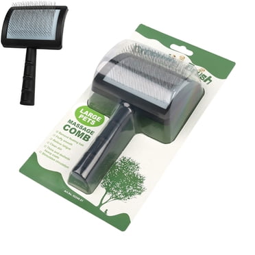 10-Inch Large Pet Grooming Comb & Slicker Brush - For Long Haired Dogs & Cats With Thick Coats