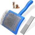 thumbnail image 1 of Slicker Brush for Dogs & Pet Comb,2pcs Professional Dog Grooming Brush with Extra Long Pins to Effectively Remove Tangles, Knots and Mats, 1 of 1
