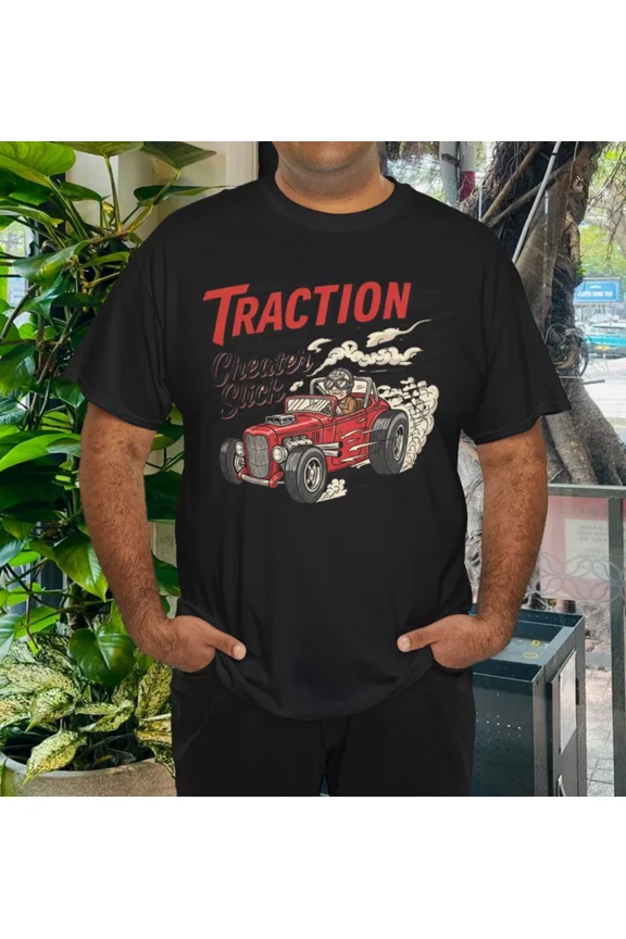 Slicks Traction Drag Racing Hot Rod Muscle AutoTheme Unisex T-Shirt up to size 5XL