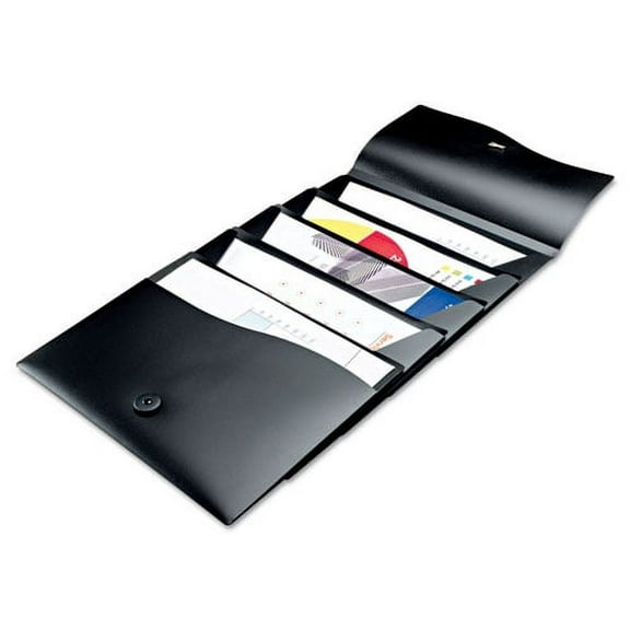 "Slide And View Expanding File, 5 Sections, Letter Size, Black | Bundle of 2 Each"