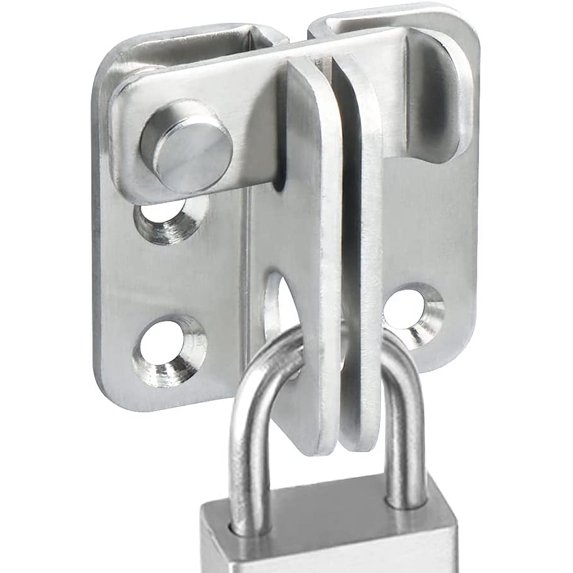 Uxcell 201 Stainless Steel Flip Door Latch - 45x40mm, Left Open Slide Lock With Padlock Hole, 2 Pcs