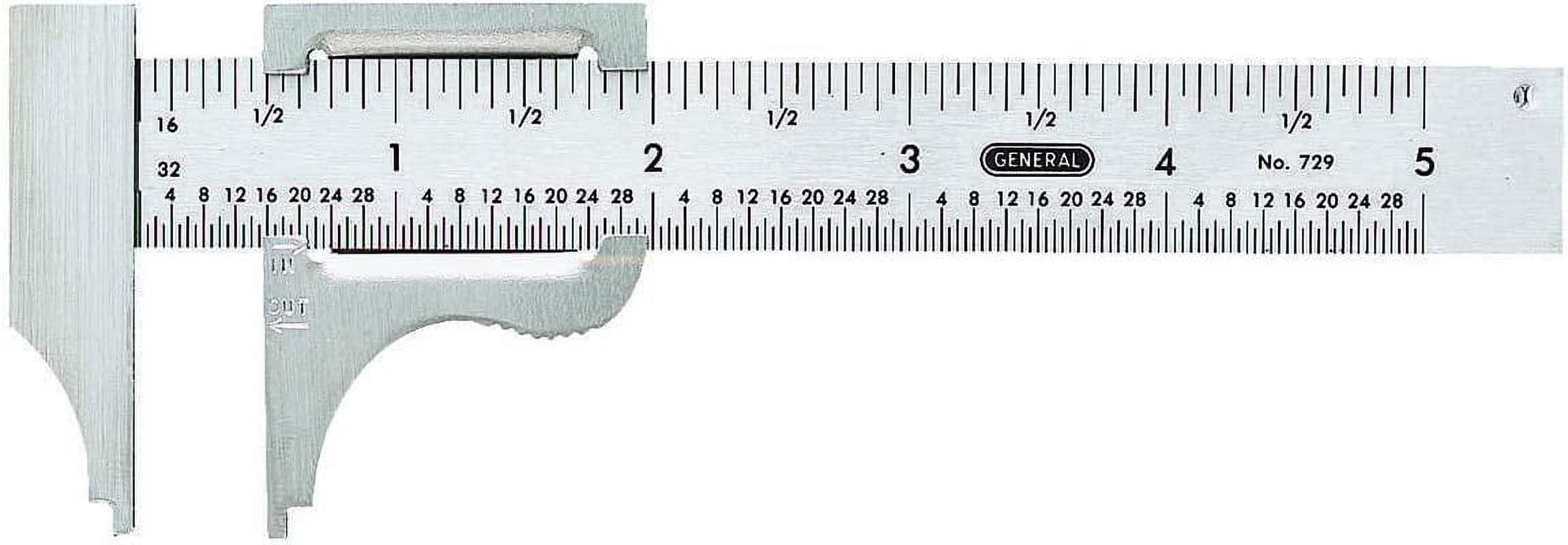 Slide Caliper #729, 16th and 32nd Graduation, 0 to 4-Inch Range, Inside and Outside Measurement