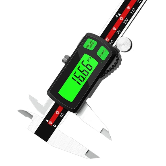 Slide Caliper Measuring Tool with LCD Readout, Stainless Steel Beam and Unit Button for Home Measurement Tasks