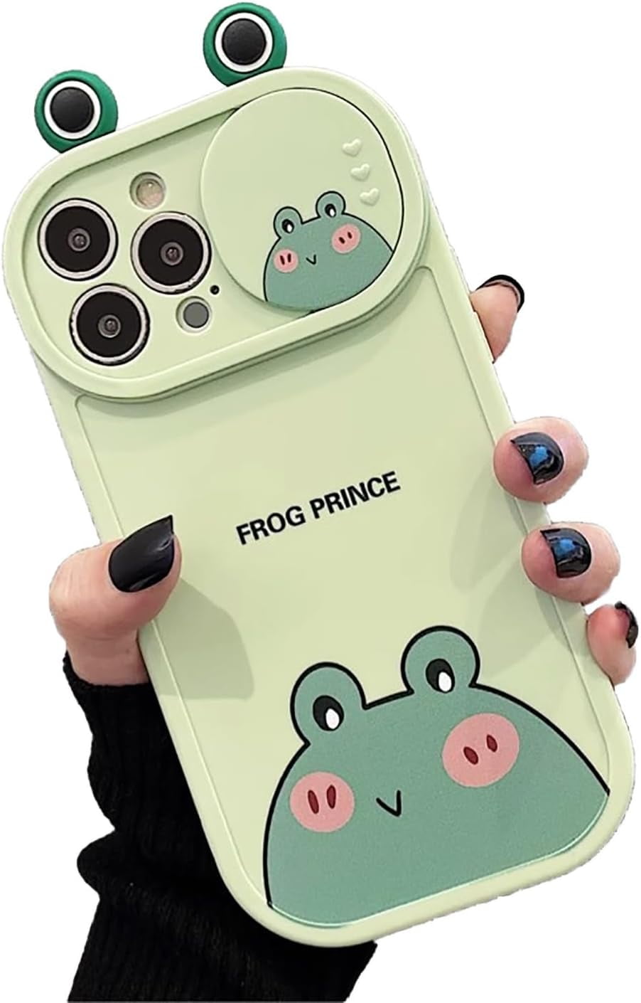 Slide Camera Cover Animal Ears Cat Bear Frog Phone Case Compatible