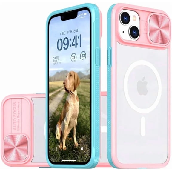 Slide Camera Lens Acrylic Magnetic Wireless Charging Case for iPhone 16 15 14 Plus 13 12 11 Pro Max Xr X S 7 8 Cover(for iPhone 11 Pro/Pink)