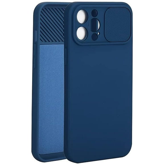 Slide Camera Lens Protective Cover Phone Case Compatible with iPhone Case (Deep Blue,iPhone 14 Plus)
