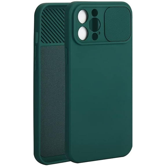 Slide Camera Lens Protective Cover Phone Case Compatible with iPhone Case (Green,iPhone 14 Plus)