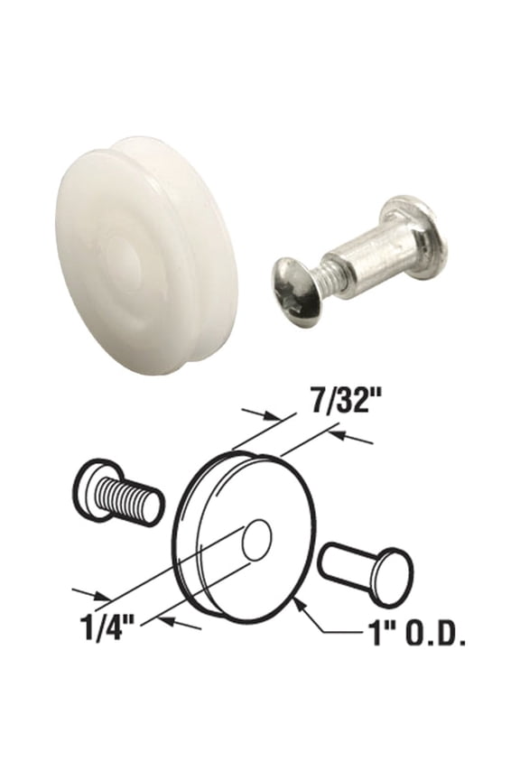 11116 Sliding Screen door 1 In. Nylon Screen Door Roller Assembly, Air Control (2 Pack)