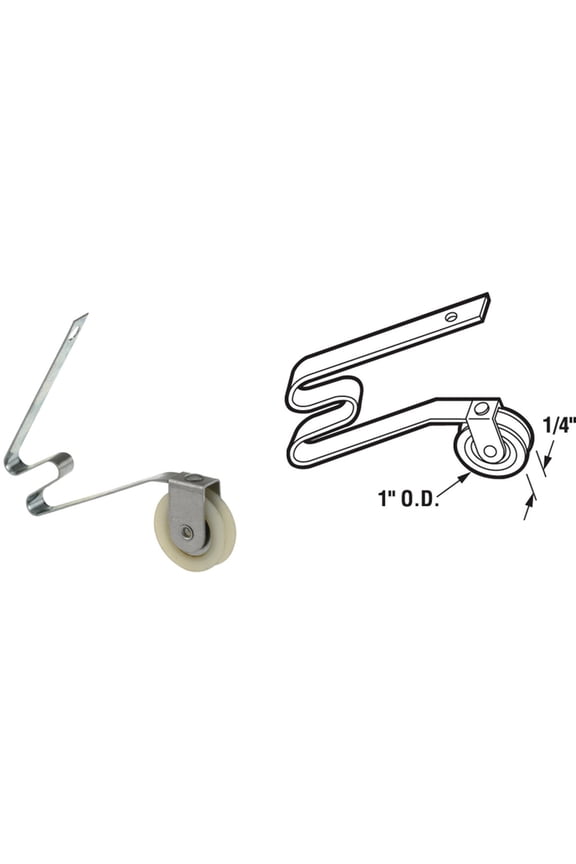 111766 Sliding Screen door M-Style Spring Tension Roller, 1 In. High Density Polyethylene Roller (2 Pack)