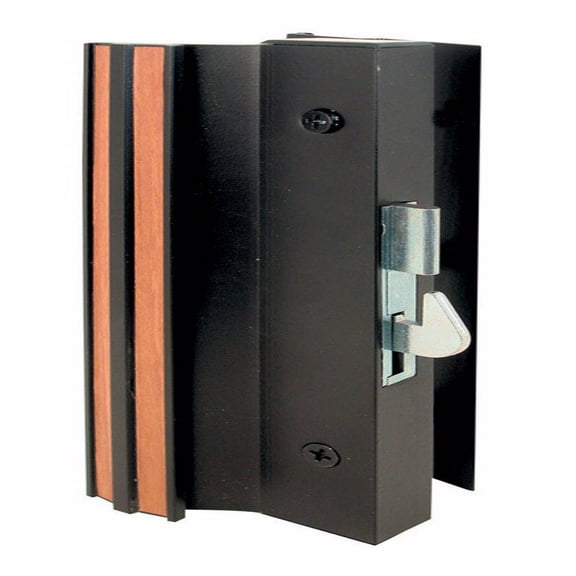 Slide-Co 142053 Diecast Black Finish, Sliding Patio Door Surface Mount Handle with Hook Latch