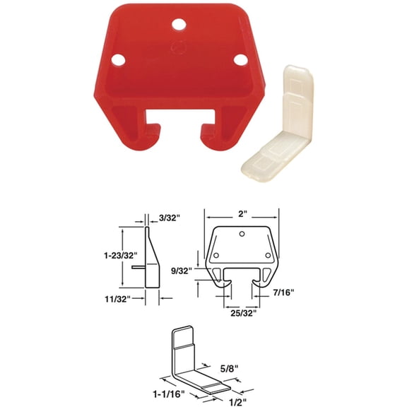 Slide-Co Nylon Drawer Slide Track Guide - Side Mount - Pack Of 1, Orange