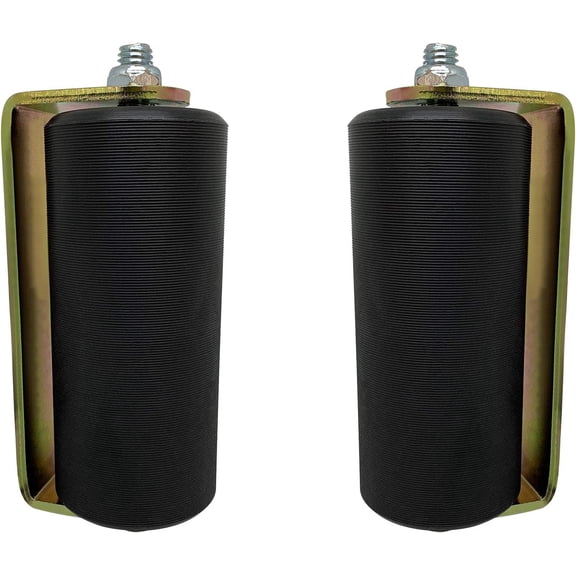 Slide Gate Guide Roller 6 Rear Post Welded Assembly 2-Pack Heavy Duty Anti Tipping Sealed Ball Bearing Sliding Rolling Gates Guider Black UHMW Hard Nylon with C Bracket EG104