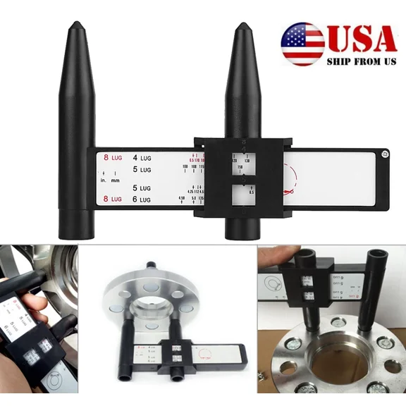 Slide Hand Held Measure Wheel Holes Bolt Pattern PCD Tool Gauge RIM 4 5 6 8 Lug