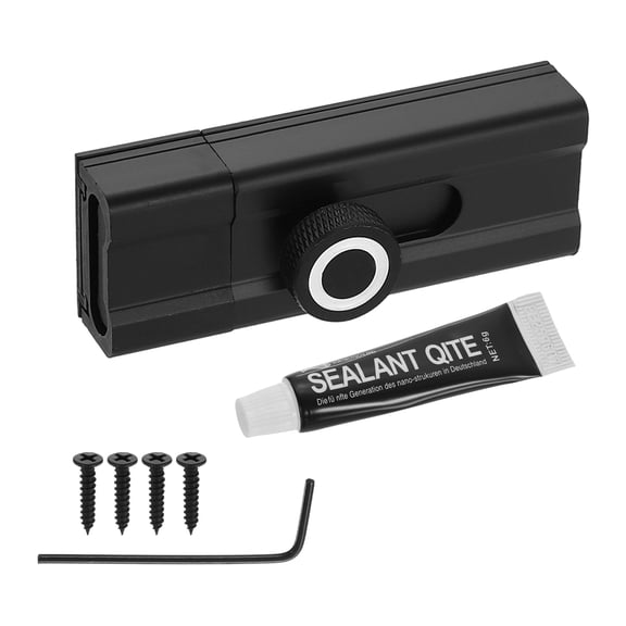 Slide Lock, 3 Inch Adhesive Security Barrel Slide Bolt Latch with Screws, Aluminum Alloy Sliding Bolt Locks for Flush or Recessed Doors, Screen, Window, Patio Doors, Black