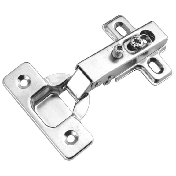 Hickory Hardware 3.875 x 2.625 Inch Slide-On Full Overlay 105 Degree Frameless Hinge - Polished Nickel P5105-14