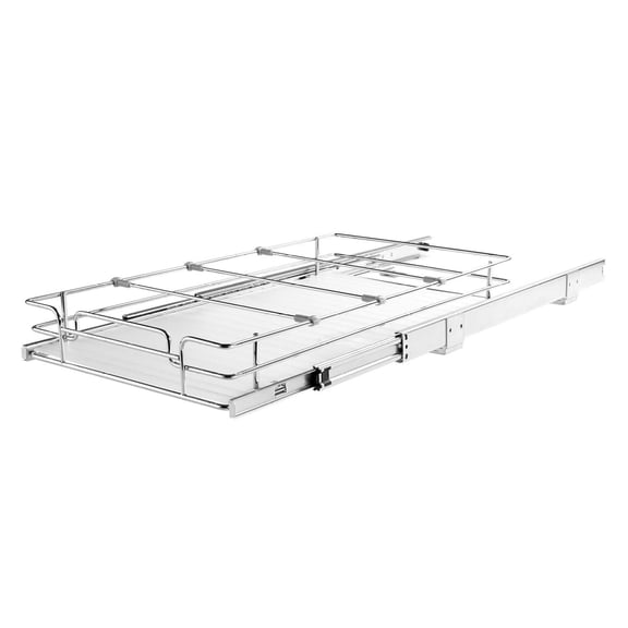 Slide Out Cabinet Organizer 11"x21", Heavy Duty Pantry Shelves, Steel Roll Out Drawers, Under Sink Storage, 13.5"x22" Install Size