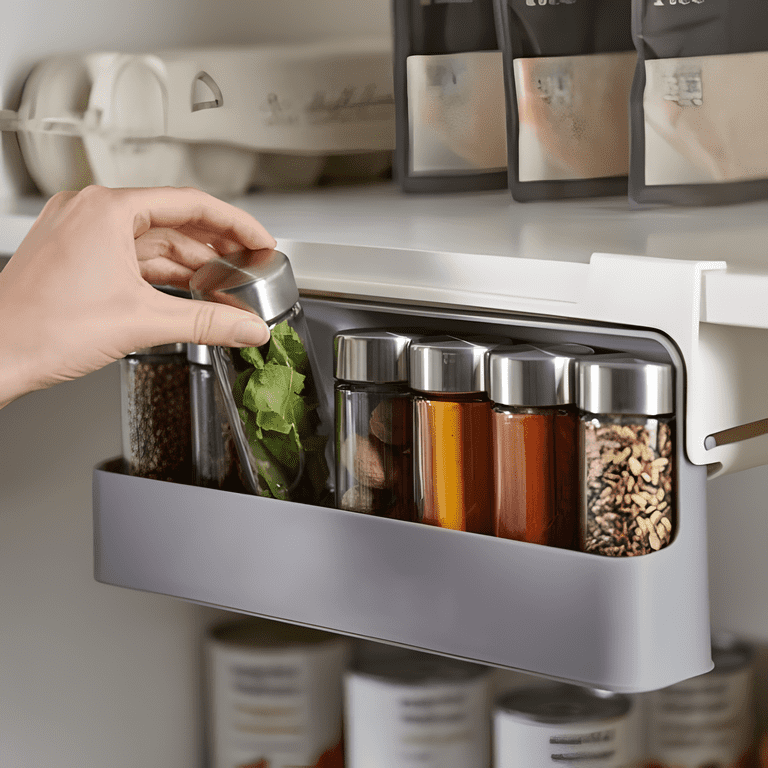 Slide Rack Cabinet Shelf Under Cabinet Spice Rack Pull Down Hidden With 6 Bottles or Spice Jars Pull Down Shelf For Seasoning Storage Expandable Spice Drawer Organizer Seasoning Slide Rack Walmart