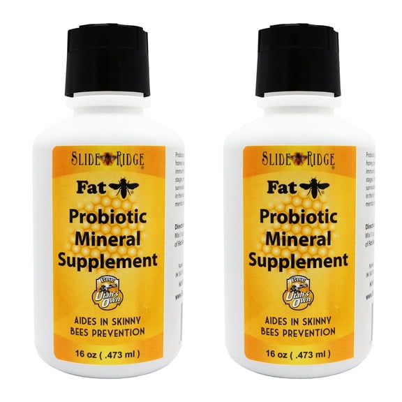 Slide Ridge"Fat Bee" 16 oz Probiotic Mineral Supplement for Honey Producing Bee's - Aids in Skinny Bee Prevention. 2 Pack