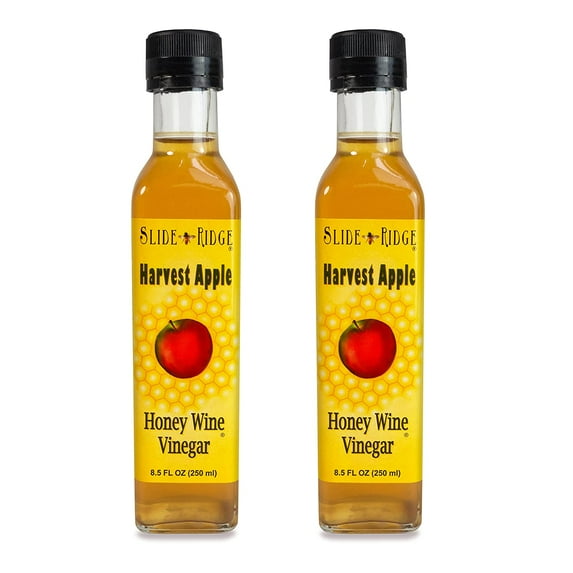 Slide Ridge Harvest Apple Honey Wine Vinegar 8.5 fl oz - Create enticing marinades, glazes, and dressings! 2 Pack