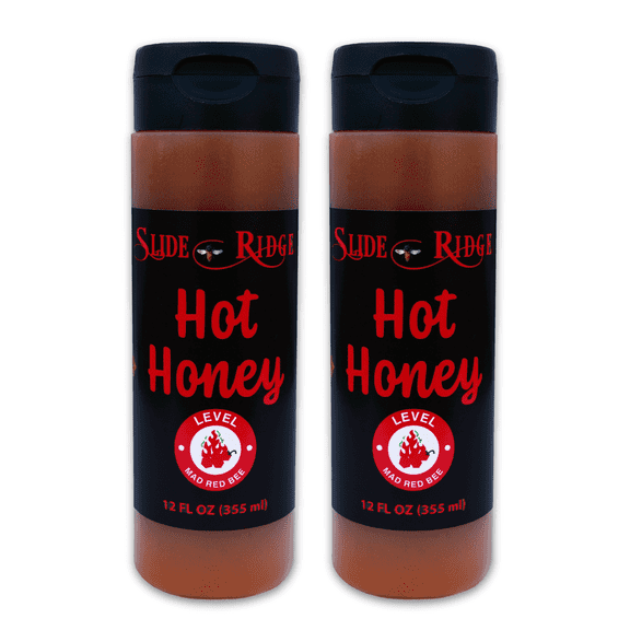 Slide Ridge Hot Honey 12 oz | Crafted with Raw, Natural & Unfiltered Honey | Hot Heat | 2 Pack