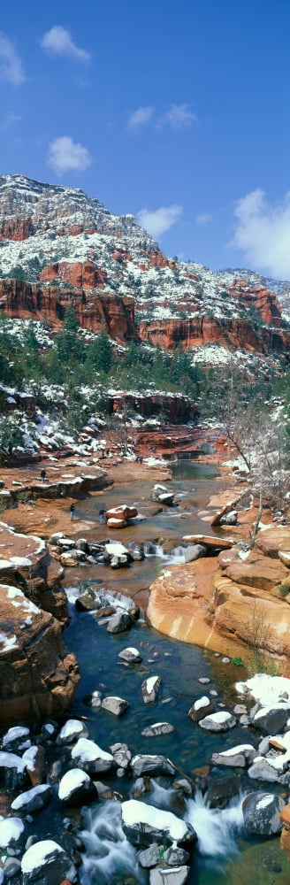Slide Rock Creek In Wintertime Sedona Arizona Canvas Art - Panoramic Images (27 x 9)