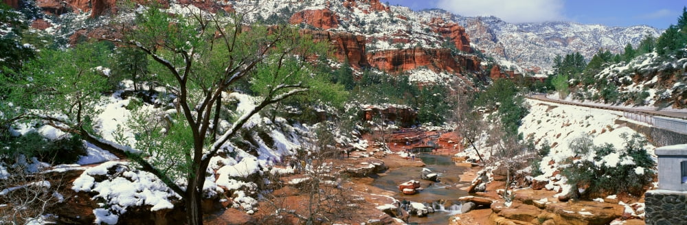 Slide Rock Creek In Wintertime Sedona Arizona Canvas Art - Panoramic Images (36 x 12)