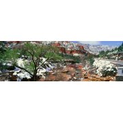 Slide Rock Creek In Wintertime Sedona Arizona Canvas Art - Panoramic Images 36 x 12