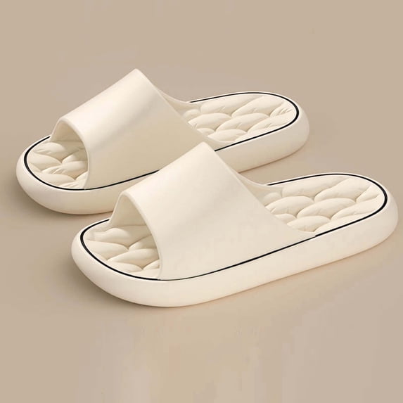 Slide Sandals For Men Summer Thick Sole Home Slippers Casual Indoor Bathroom Shower Shoes Easy Wear Weekend Leisure Comfort Pool Slides Relaxed Weekend Wear Beige 10