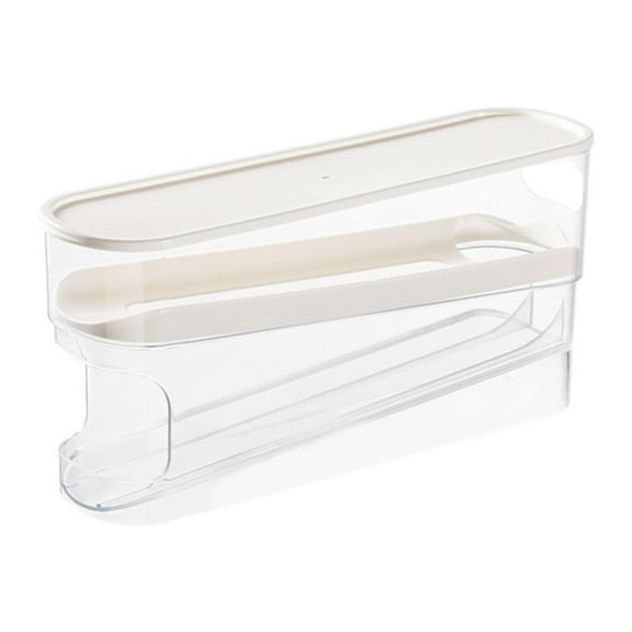 Slide Style Egg Box,Automatic Rolling Refrigerator Egg Storage Box Space Saving Egg Dispenser Storage Box with Lid Egg Rack