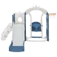 thumbnail image 1 of Slide and Swing Set - Outdoor Multi-Activity Playset for Ages 1-3, Sa-fe Slide Design with Adjustable Swings & Basketball Hoop, Space-Saving Indoor Playground, 1 of 10