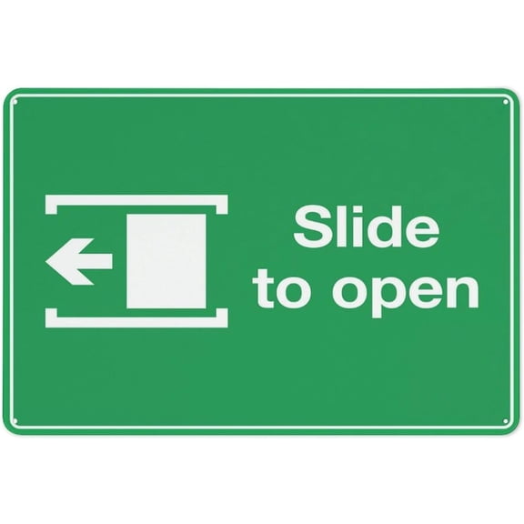 Slide To Open (Left Arrow) Sign For House 8"x12" Yard Sign, Premium Aluminum, Sun-Proof, Rust-Free