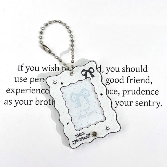 Slide Wave Photo Frame Keychain Acrylic 1 Inch Photo Organizer Photocard Case Hanging Pendant