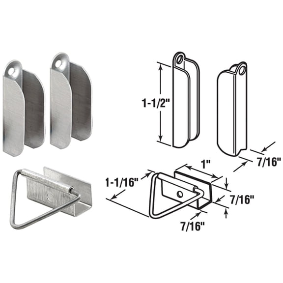 Slide-co Screen Holder Latch Set, Aluminum, 7/16 in.
